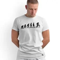 Camiseta Casual Ciclismo MTB Ciclista Básica Com Estampa De Evolução Branca F Sports