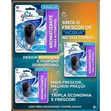 Kit Com 3 Glade Auto Sport Acqua 7ml Aromatizador Para Carro Com Aparelho