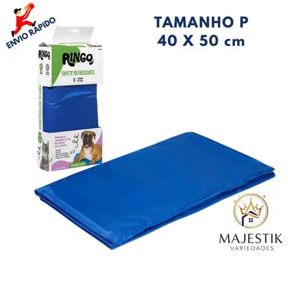 Tapete Gelado Azul 40x50cm para Pets que Refrescante Alívio Calor Casa Para Cães Porte Pequeno