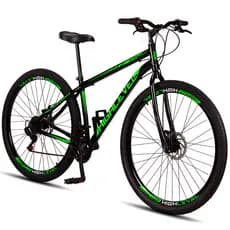 Bicicleta Aro 29 Highlevel Aço Carbono Freios a Disco 21 Marchas