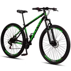Bicicleta Aro 29 Highlevel Aço Carbono Freios a Disco Suspensão Dianteira 21 Marchas