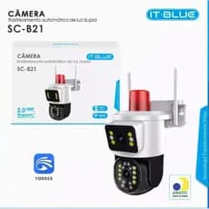 Câmera de Segurança Externa Wi-Fi PTZ SC-B21 com Lente Dupla, Áudio Bidirecional e Alarme