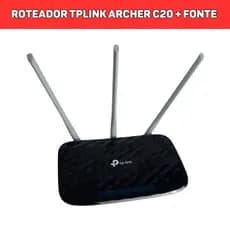 Roteador Wi-Fi TP-Link Archer C20 - AC750 ( Usado ) barato e potente + Fonte Inclusa c/ Ebook