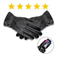 Luva Feminina de Couro Com Touch Para Inverno Forro Flexível MP813