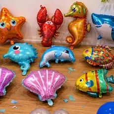10 Balão Fundo do Mar Peixe Tubarão Polvo Oceano Festa Decoração Aniversário