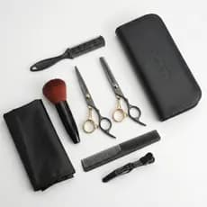 Kit Tesoura Cabeleireiro Profissional Barbeiro Corte Cabelo Pente Capa Estojo Completo LMF-1150