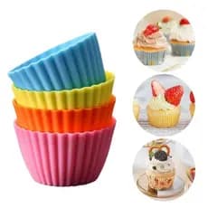 KIT 24/Mini Forminha De Silicone Para Bolo Forma De Cupcakes Ùtil Colorido