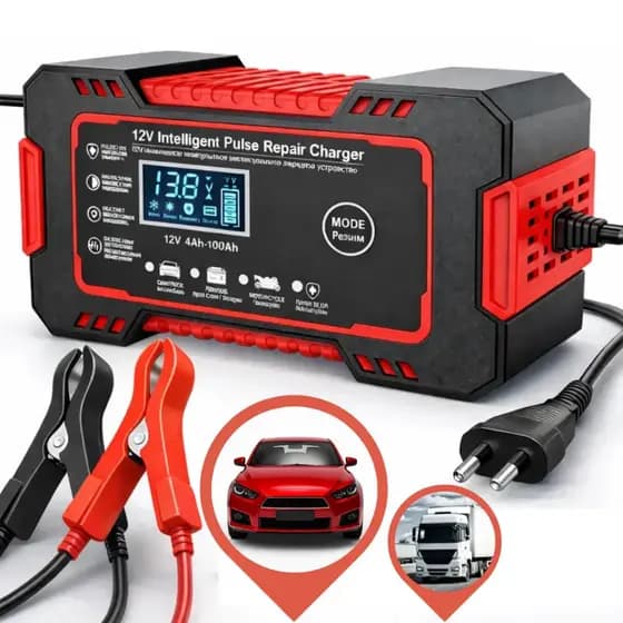 Carregador Bateria Inteligente Automotiva Carro Moto Caminhão Bivolt Automotivo Portátil Carga