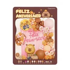 Kit Festa Capivara Completo 83 Itens Balão Bexigas Metálica