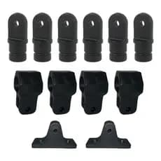 Kit Conexões Para Capotas Toldos 6 Ponteira + 4 Abraçadeira + 2 Base Capota Toldo 7/8 Nylon