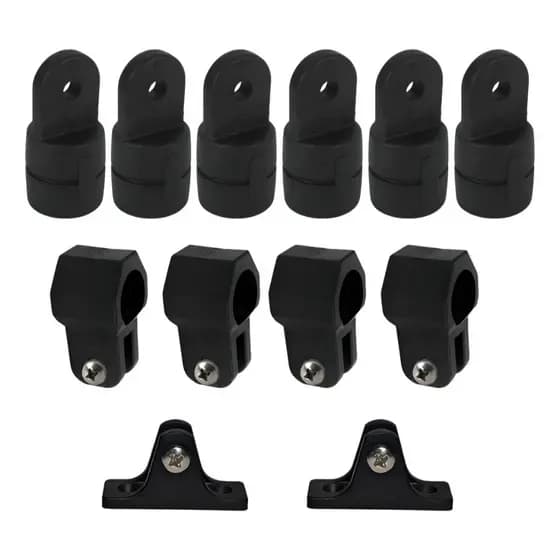 Kit 2 Base 4 Abraçadeira 6 Ponteira P/ Toldo Náutica 7/8