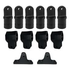 Kit Conexões Nylon 1 1/4" para Capota/Toldo Náutico - 12 Peças (Ponteiras, Corrediças e Bases)