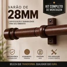 Varão P/ Cortinas Aço 3,00 Metros 28mm (Grosso) - Várias Cores