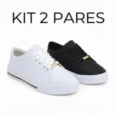 Kit 2 Tênis Casual Feminino Sapatênis Uso Diário Confortável do 34 ao 40 Várias Cores