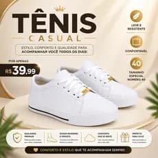 Tênis Casual Feminino Fegata Confortável