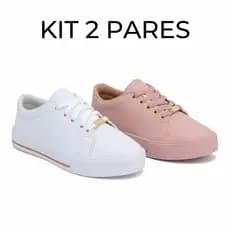 Kit 2 Tênis Casual Feminino Sapatênis Modinha Super Leve e Confortável