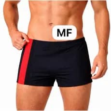 Sunga Boxer Masculina em Microfibra Poliéster com Bolso Zíper Invisível para Cartão e Celular
