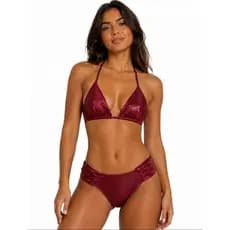 Biquíni Feminino Cortininha Asa Delta Cintura Alta Borboleta Fio Duplo Moda Praia