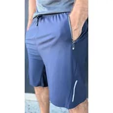 Bermuda Plus Size Dry Fit Masculina 3 Bolsos com Zíper Refletiva Academia