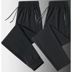KIT 2 Calça Jogger Preta Masculina Dry Fit Com Fitas Esportiva