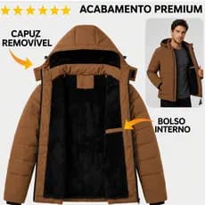 Jaqueta Masculina Térmica Bobojaco Premium Forrada Inverno Frio Extremo Com Capuz