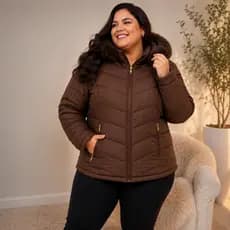 Jaqueta Feminina Plus Size G2 ao G5 Puffer Apeluciada Térmica Inverno Capuz Removível Impermeável Premium