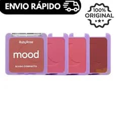 Blush Compacto Mood Ruby Rose HB-F582 – Textura Suave, Alta Pigmentação e Acabamento Natural
