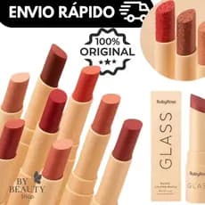 Batom Creamy Matte Glass Ruby Rose – Alta Cobertura, Acabamento Aveludado, 8 Cores | F567
