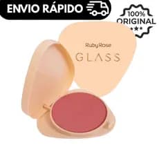 Blush Compacto Ultrafino Aveludado Glass Ruby Rose HB6120 – Acabamento Natural e Sofisticado