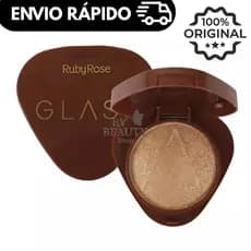 Iluminador Baked Glass Ruby Rose 9g – Glow Natural, Textura Fina e Aveludada HBF1604