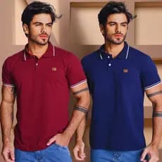 kit 2 Camisa Gola Polo Original Alta Qualidade 100% Algodão Camiseta básica Masculina Premium