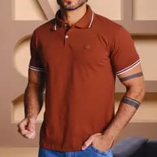 Camisa Masculina Gola Polo Básica Alta Qualidade 100% Algodão Camiseta Malha fio 30 Original