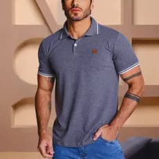 Camisa Polo Masculina 100% Algodão Premium | Conforto, Caimento Perfeito e Camiseta Original Chumbo