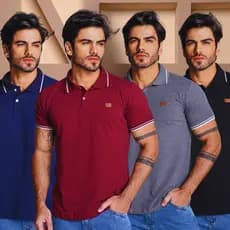 Kit 4 Camisas Polo Masculina 100% Algodão Premium Conforto, Estilo e Durabilidade Direto da Fábrica