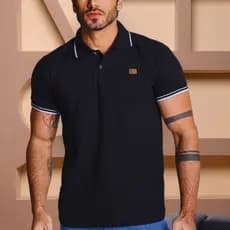 Camisa Masculina Gola Polo Premium Malha fio 30 Básica Alta Qualidade 100% Algodão Camiseta Original