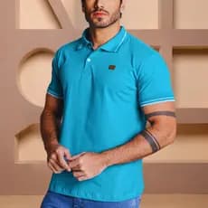 Camiseta Gola Polo Varias Cores Terra Cota Marsala Azul Marinho Laranja Masculina Original Premium