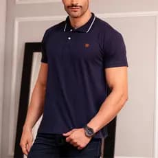 Camisa Gola Polo Original  100% Algodão Varias Cores Azul Malha fio 30 Camiseta Masculina Premium