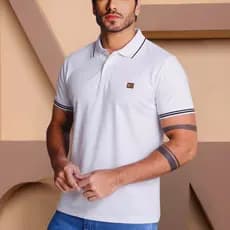 Camisa Gola Polo 100% Algodão | Premium Original | Camiseta Básica Branca Réveillon Fim de Ano FESTA