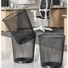 Lixeira Metal grande 15L Aramado Cesto de lixo Redonda Para Escritorio Casa Quarto