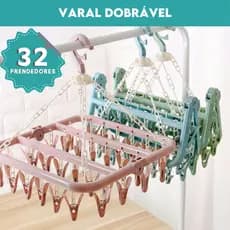 Varal Calcinha Meia Cueca Peça Intima com 32 Prendedores Reforçado Envio Imediato