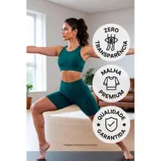 Conjunto Feminino Academia Short Fitness E Top Fitlux - Ginástica Treino Corrida Yoga