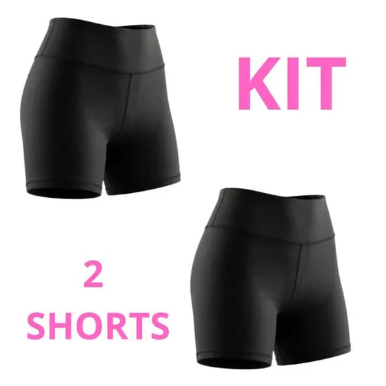 Kit 2 Shorts Preto Básico Para Academia e Treinos em Gerais