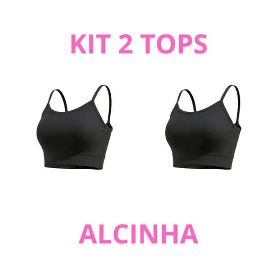 Kit 2 Tops Fitness Pretos Feminino – Conforto, Sustentação e Economia para Treinos