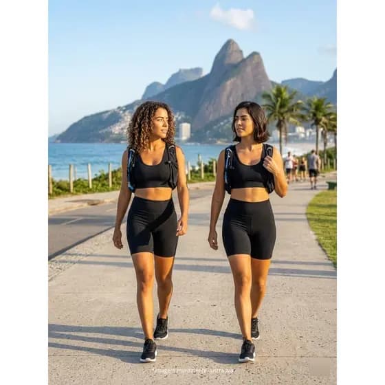 Conjunto Fitness Feminino para Caminhada no Parque – Frescor e Liberdade, Shorts Modelador e Top Fit