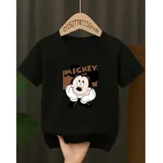 Camiseta Camisa Infantil100% Algodão Juvenil Unissex Mickey Mousse Estampado