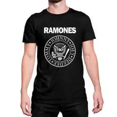 Camiseta Camisa  Básica Algodão Banda Ramones Logo Rock Premium