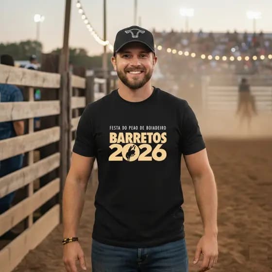 Camiseta Camisa Rodeio Barretos Festa De Peão De Barretos 2026 Unissex Algodão Premium