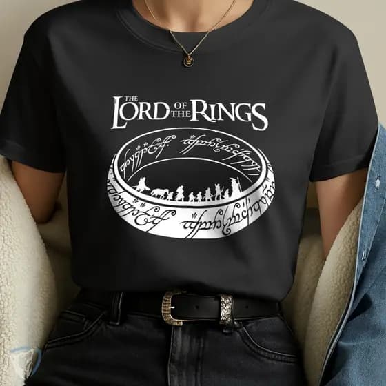 Camiseta O Senhor dos Anéis Clássica Anel e Sociedade do Anel Unissex Algodão Premium