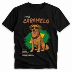 Camiseta Camisa Cachorro Caramelo Algodão Premium