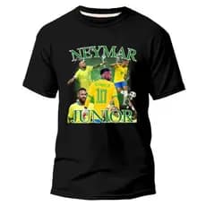 Camiseta Camisa Neymar NJR Brasil Adulto Infantil Juvenil Algodão Premium T-Shirt